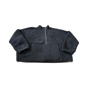 Nuuds Fleece Pullover Jacket Women's‎ XL Snap Button Pockets Gray Cozy